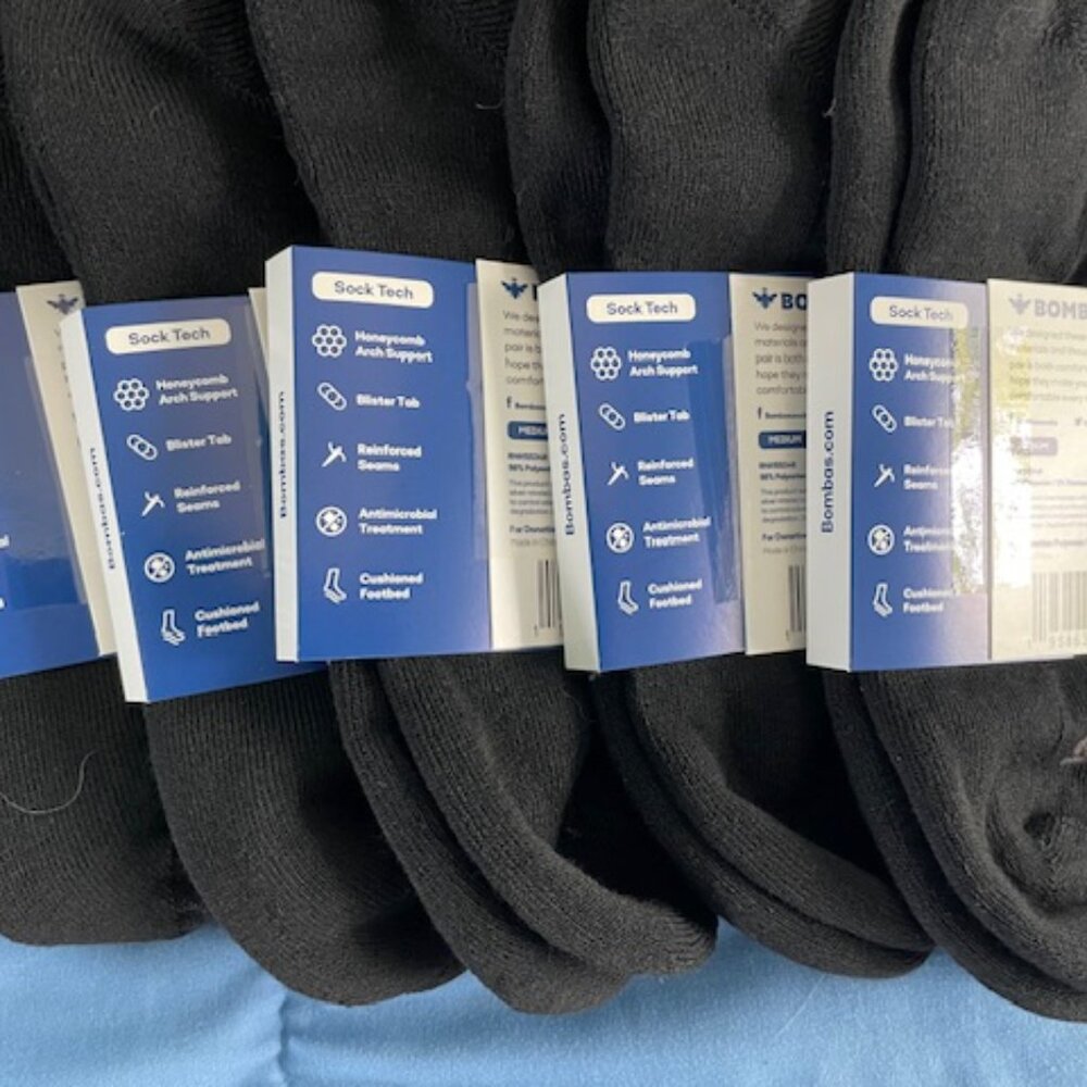 Medium Bombas Socks x 10 BUNDLE Black Ankle Womens GOTH New ATHLETIC Deal - Picture 4 of 9